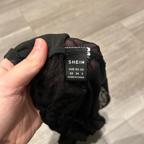 Bundle of 2 Shein Black & White Strapless Lace Tops - Picture 3 of 6